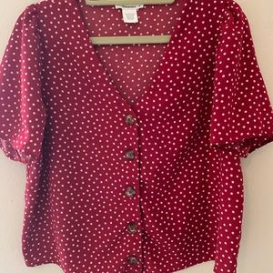 Medium Urban Romantics red/white polkadot blouse